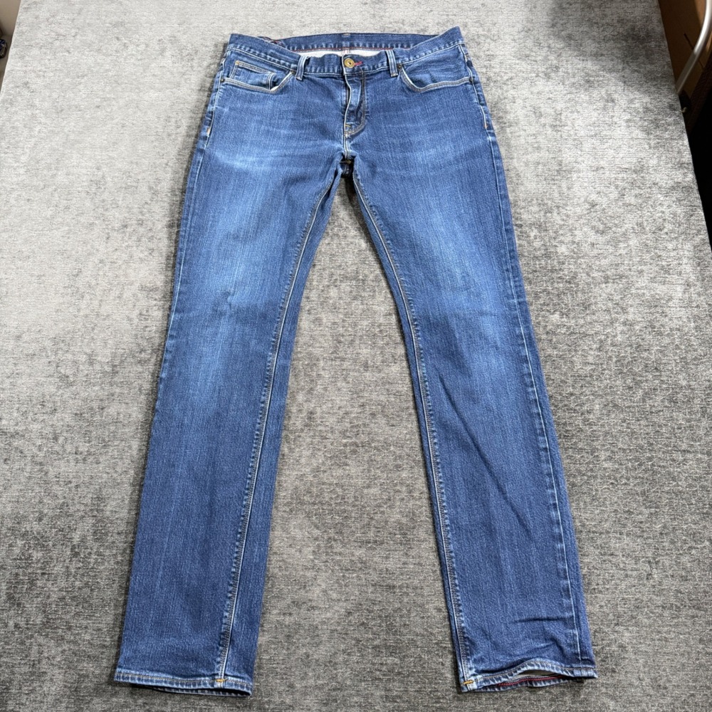 Tommy Hilfiger Mens‎ Straight Leg Stretch Denim Jeans Blue 36x36 Medium Wash